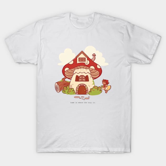Goblincore  Mushroom House Kawaii T-Shirt by Hiep Nghia